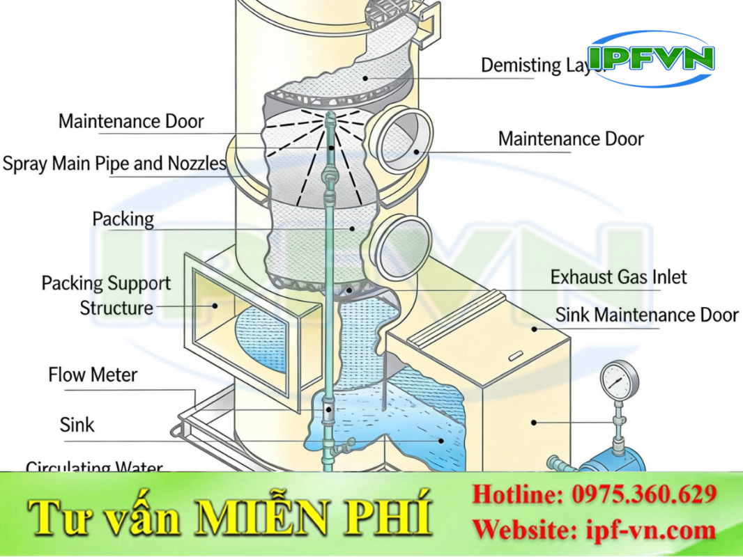Cửa Thăm Tháp Xử Lý Khí Thải Cần Bố Trí Ở Những Vị Trí Nào?
